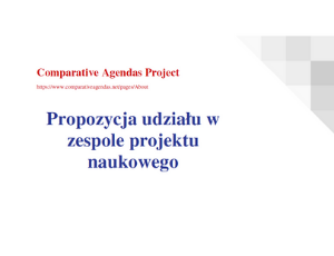 Propozycja udziału w zespole projektu naukowego - Comparative Agendas Project